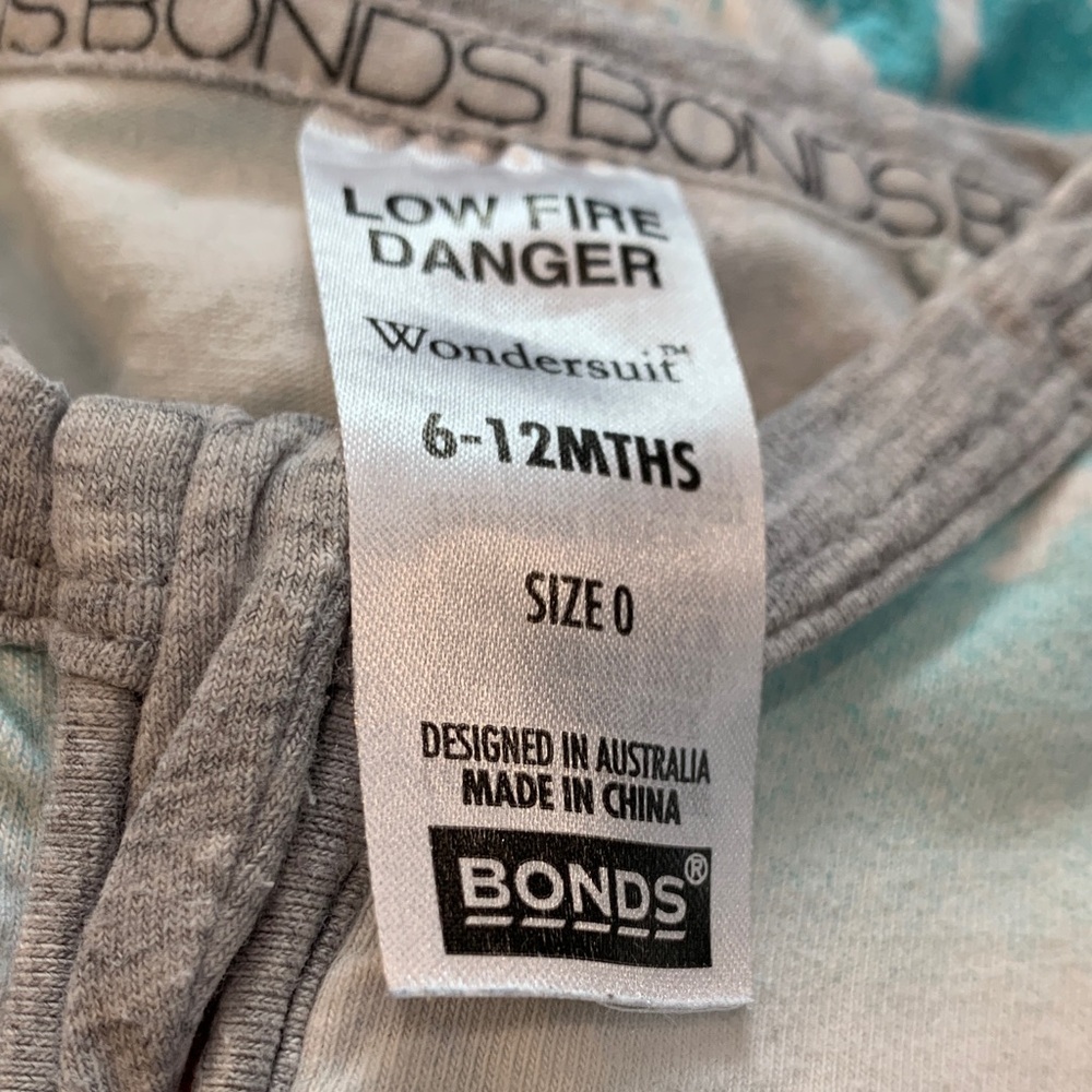 Bonds Floral Blue and Gray Kids One Piece - Picture 2 of 2